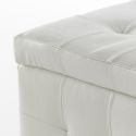 Pouf contenitore in ecopelle bianco Isolda White