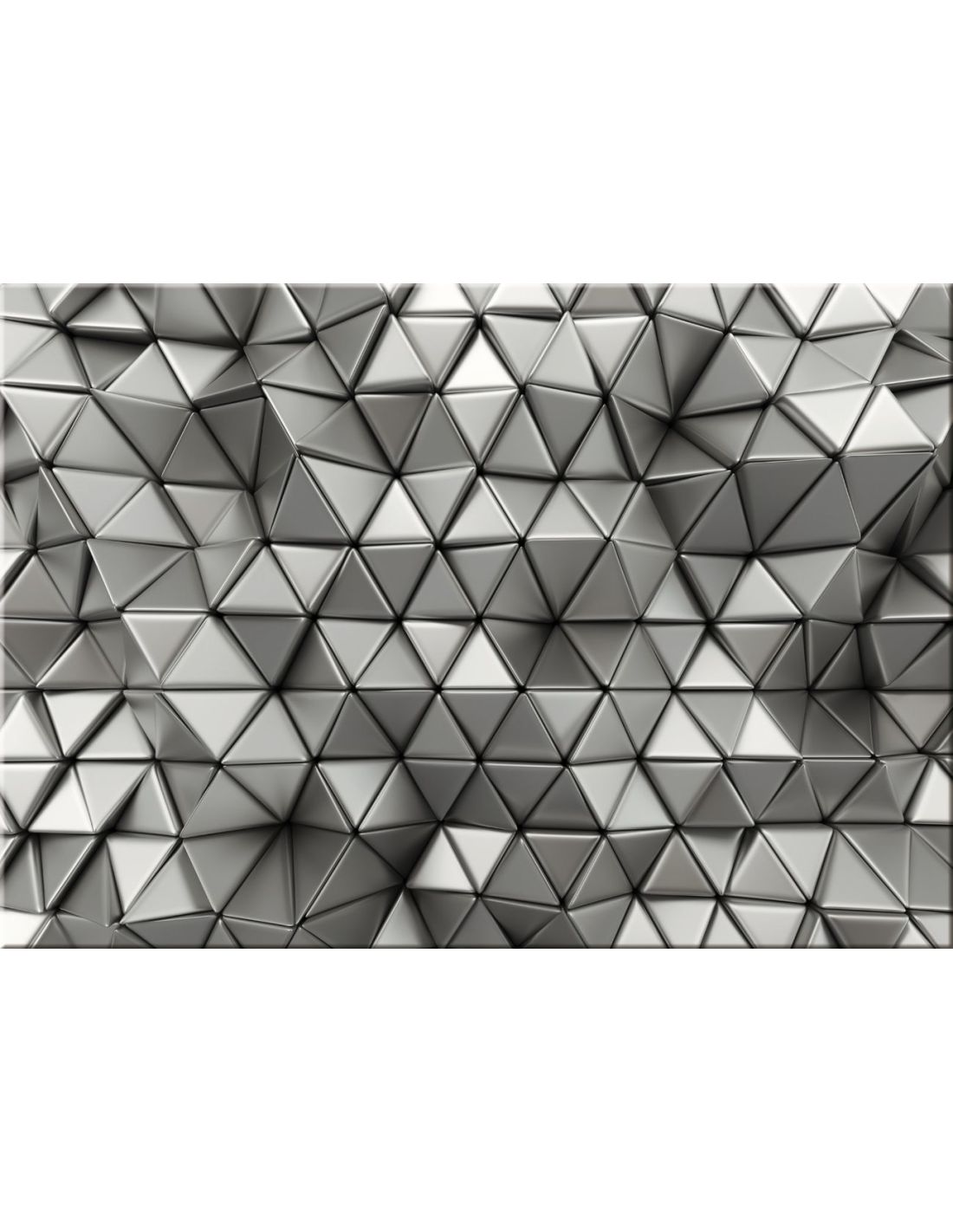 Quadro astratto moderno effetto 3d 100x70cm triangoli cromati per soggiorno  - 5837
