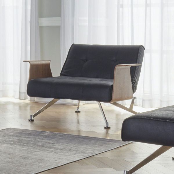 Jonas Chaise Longue Relax Armchair With Chrome And Padded