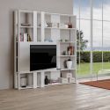 Parete attrezzata con libreria porta TV Kato M