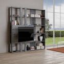 Parete attrezzata con libreria porta TV Kato M