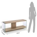 Mobile per TV design in vetro trasparente e legno Asenzio