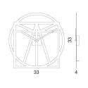 Orologio da muro design moderno in metallo Vitruvius