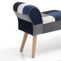 Panca patchwork in tessuto design moderno Axel