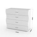 Credenza moderna con 4 cassetti Surf D