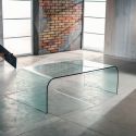 Tavolino rettangolare in vetro curvato Stefan Plus