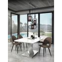 Set 4 sedie imbottite design moderno Dimitra Old Grey