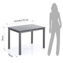 Tavolo rettangolare allungabile 110x70 cm Learn Grey