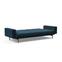 Divano letto una piazza e mezza con braccioli e materasso a molle Splitback - 580 Argus Navy Blue