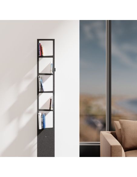 Wehome - Libreria Verticale A Scala Salvaspazio Design Moderno