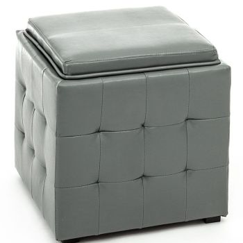 Pouf contenitore in ecopelle Katrina Black