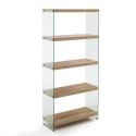 Scaffale libreria in vetro e legno Amantida 75/5