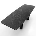 Tavolo allungabile con piano in ceramica Callum Marble Black