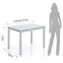 Tavolo rettangolare allungabile 110x70 cm Learn White