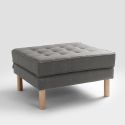 Pouf design moderno per camera o salotto Algard Wood Steel