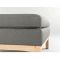 Pouf ottoman moderno Rusdal Wood Grey