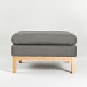 Pouf ottoman moderno Rusdal Wood Grey