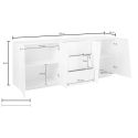 Credenza moderna Annabel 4A/3C Slate