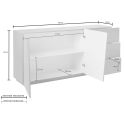 Credenza moderna Annabel 2A/3C White