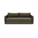 Divano letto matrimoniale con braccioli e contenitore Tripi - 535 Bouclé Forest Green