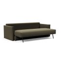 Divano letto matrimoniale con braccioli e contenitore Tripi - 535 Bouclé Forest Green