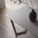 Tavolo allungabile in metallo e laminato Holger Grey