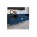 Mobile TV Mittel blu navy con accessori oro