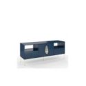 Mobile TV Mittel blu navy con accessori oro