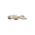 Divano tre posti Big Rest con set di tavolini e pouf - Beige