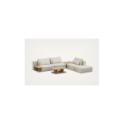 Divano tre posti Big Rest con set di tavolini e pouf - Beige