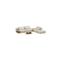 Divano tre posti Big Rest con set di tavolini e pouf - Beige