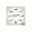 Divano Meeting 3 posti con pouf - grigio