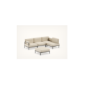 Divano Meeting 3 posti con modulo singolo e pouf - Beige