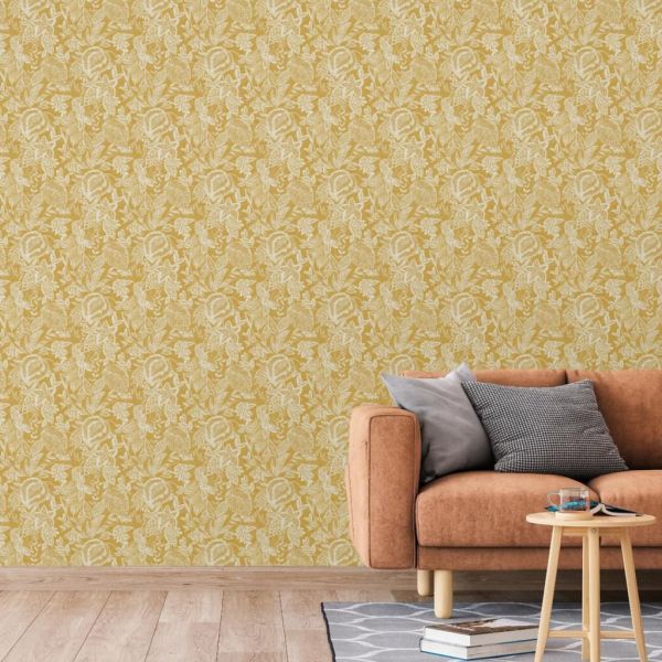 DUTCH WALLCOVERINGS Carta da Parati Mae Ocra e Beige