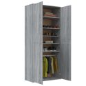 Scarpiera Grigio Sonoma 80x39x178 cm in Legno Multistrato