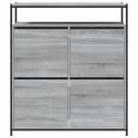 Scarpiera 4 Cassetti Ribaltabili Grigio Sonoma 100x34x112 cm