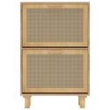 Scarpiera Marrone52x25x80cm Legno Multistrato e Rattan Naturale