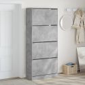 Scarpiera 4 Cassetti Ribaltabili Grigio Cemento 80x34x187,5 cm