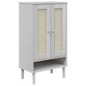 Scarpiera SENJA Aspetto Rattan Bianco 59,5x35x107 cm Massello