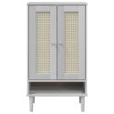 Scarpiera SENJA Aspetto Rattan Bianco 59,5x35x107 cm Massello