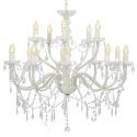 Candelabro a 2 Livelli Bianco 15 Lampadine E14