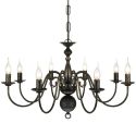 Lampadario Stile Antico Metallo Nero Lampadine 8 x E14