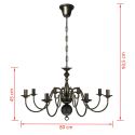 Lampadario Stile Antico Metallo Nero Lampadine 8 x E14