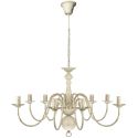 Lampadario Stile Antico Metallo Bianco 8 Lampadine E14