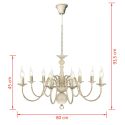 Lampadario Stile Antico Metallo Bianco 8 Lampadine E14