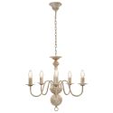 Candelabro Stile Anticato Bianco 5 Lampadine E14