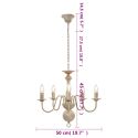 Candelabro Stile Anticato Bianco 5 Lampadine E14