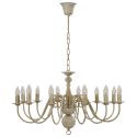 Candelabro Stile Anticato Bianco 12 Lampadine E14