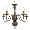 Candelabro Stile Anticato Nero 5 Lampadine E14