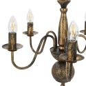 Candelabro Stile Anticato Nero 5 Lampadine E14